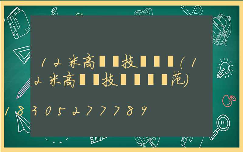 12米高桿燈技術標準(12米高桿燈技術標準規范)