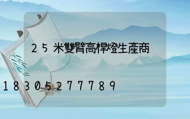 25米雙臂高桿燈生產商