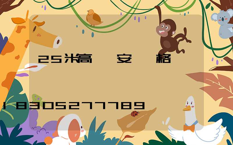 25米高桿燈安裝價格