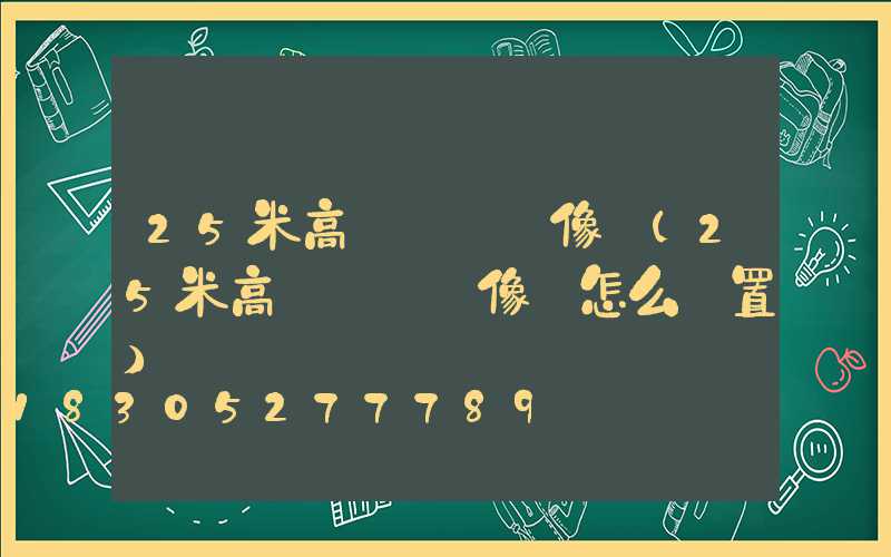25米高桿燈帶攝像頭(25米高桿燈帶攝像頭怎么設置)