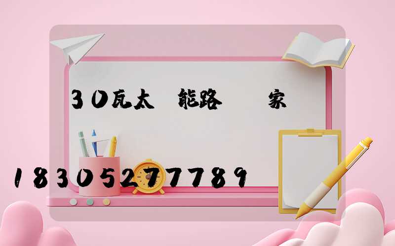 30瓦太陽能路燈廠家