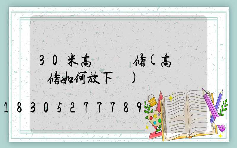 30米高桿燈維修(高桿燈維修如何放下來)