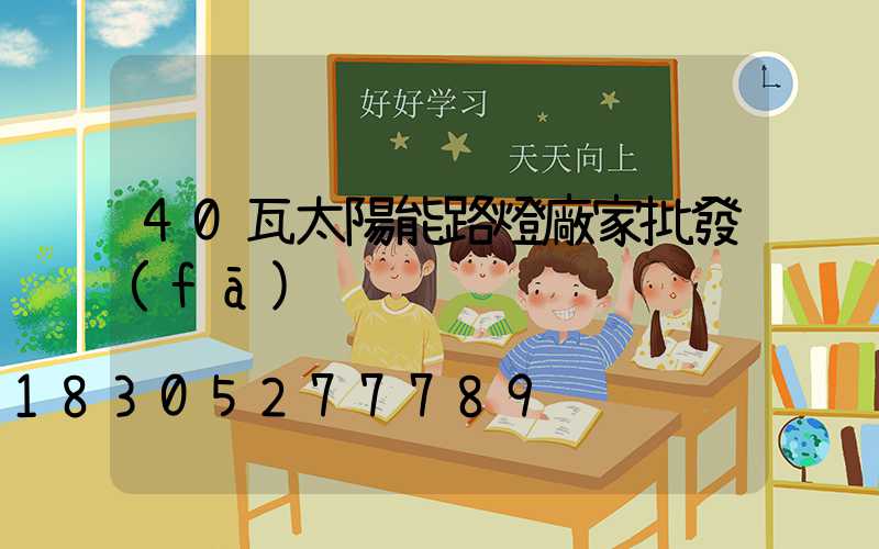 40瓦太陽能路燈廠家批發(fā)