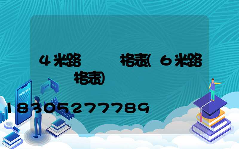 4米路燈桿價格表(6米路燈桿價格表)