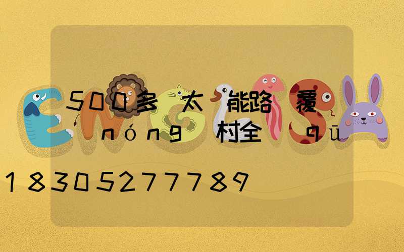 500多盞太陽能路燈覆蓋農(nóng)村全區(qū)