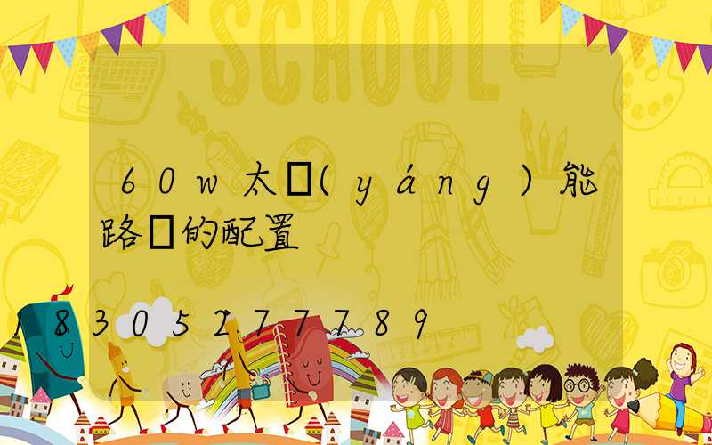 60w太陽(yáng)能路燈的配置
