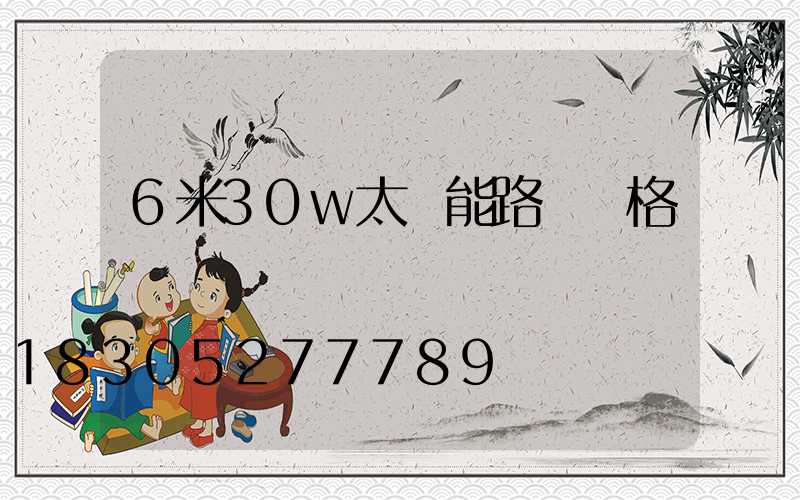 6米30w太陽能路燈價格
