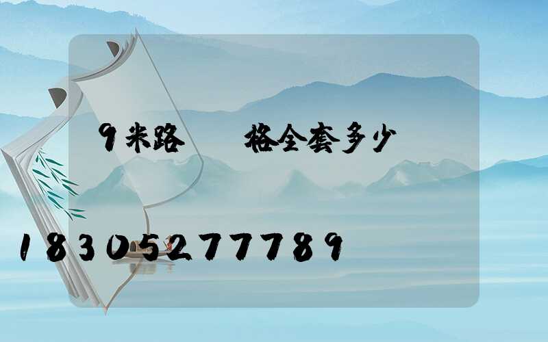 9米路燈價格全套多少錢