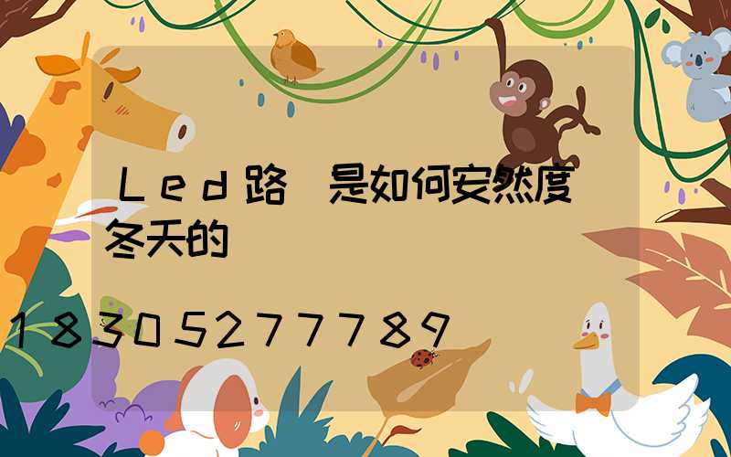 Led路燈是如何安然度過冬天的