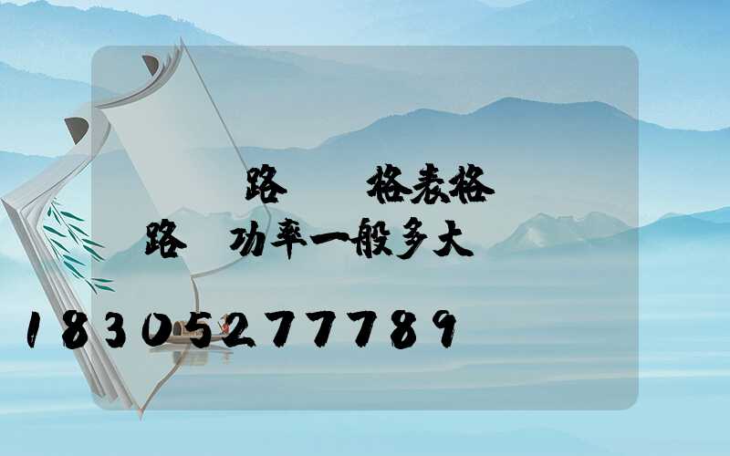 led路燈價格表格(led路燈功率一般多大)