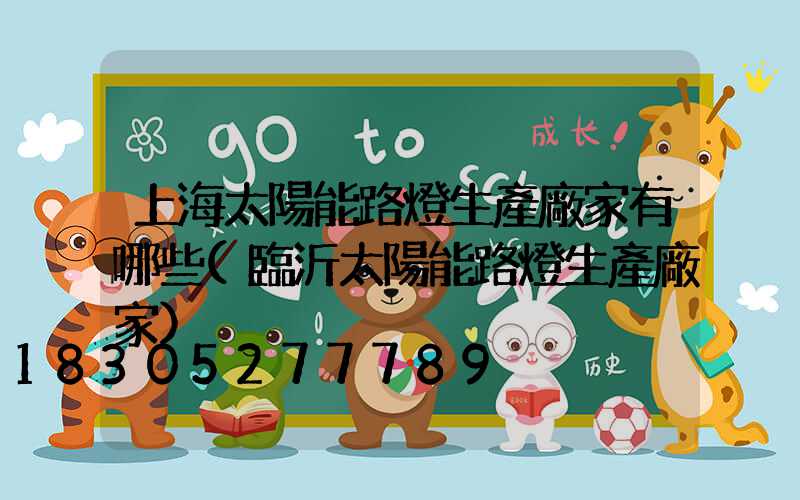 上海太陽能路燈生產廠家有哪些(臨沂太陽能路燈生產廠家)