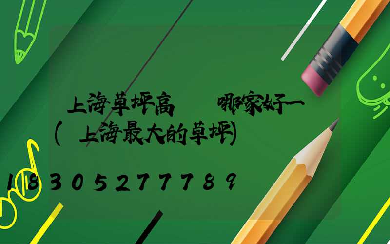 上海草坪高桿燈哪家好一點(上海最大的草坪)