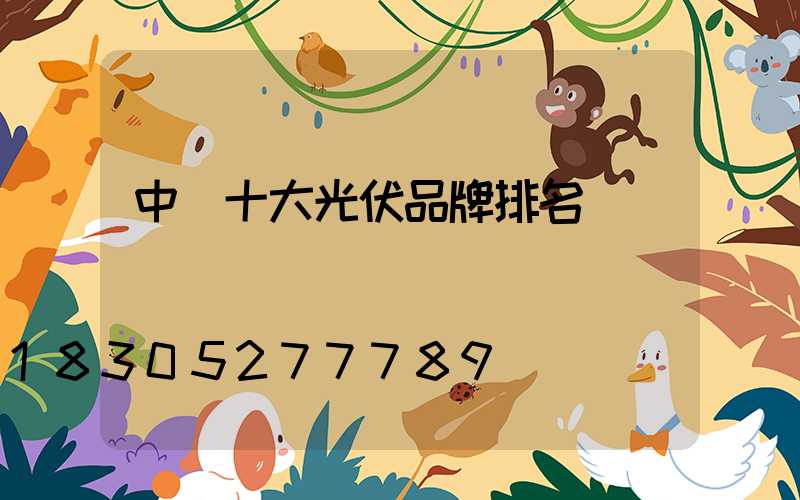 中國十大光伏品牌排名