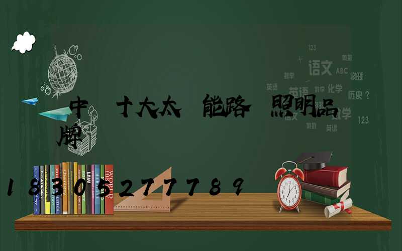 中國十大太陽能路燈照明品牌