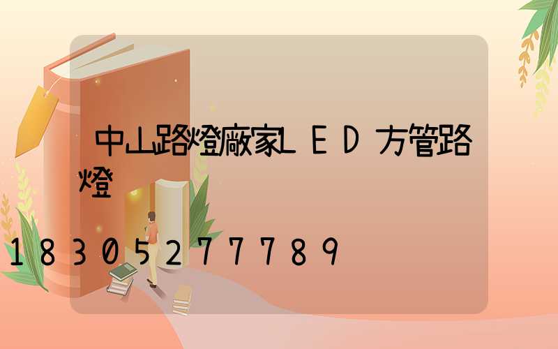 中山路燈廠家LED方管路燈