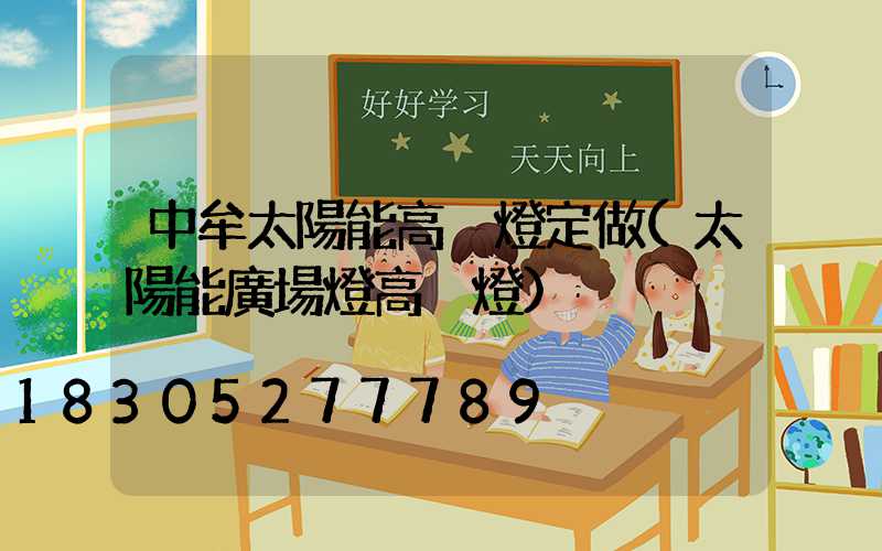 中牟太陽能高桿燈定做(太陽能廣場燈高桿燈)