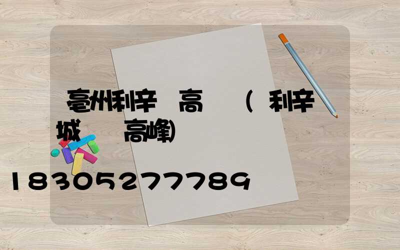 亳州利辛縣高桿燈(利辛縣城關鎮高峰)