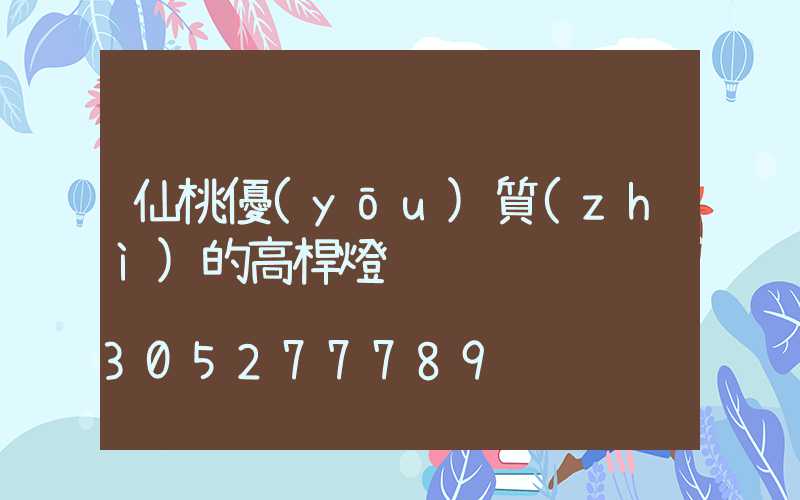 仙桃優(yōu)質(zhì)的高桿燈