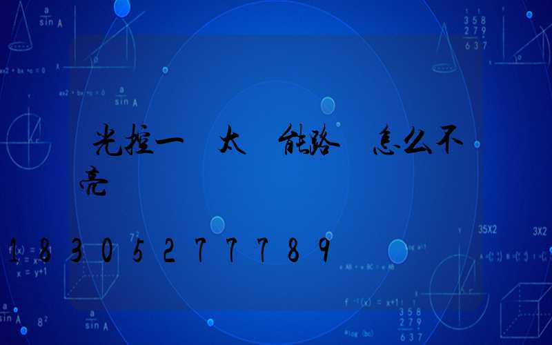 光控一體太陽能路燈怎么不亮