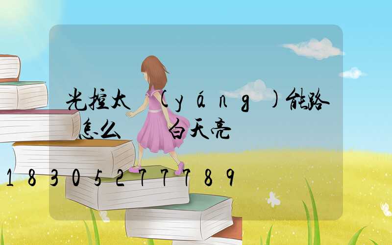 光控太陽(yáng)能路燈怎么讓燈白天亮