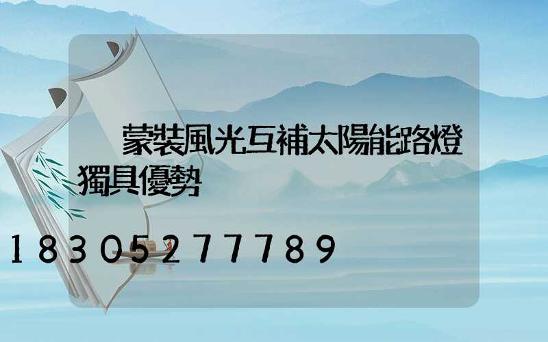 內蒙裝風光互補太陽能路燈獨具優勢