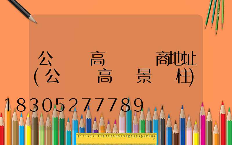 公園廣場高桿燈經銷商地址(公園廣場高桿燈景觀燈柱)