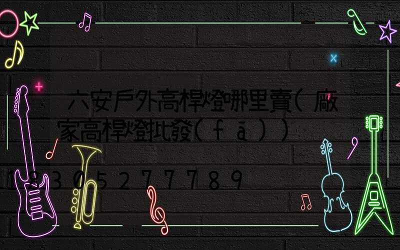 六安戶外高桿燈哪里賣(廠家高桿燈批發(fā))