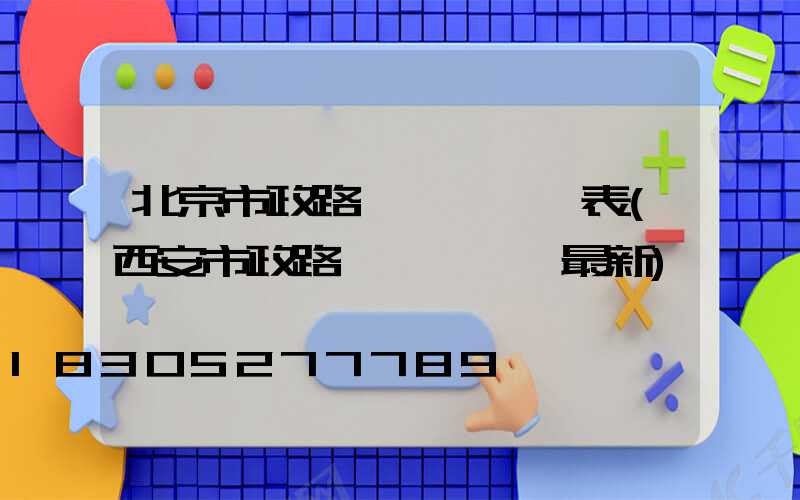 北京市政路燈開啟時間表(西安市政路燈開啟時間最新)