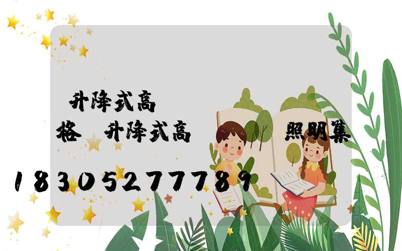 升降式高桿燈價(jià)格(升降式高桿燈誠陽照明集團(tuán))