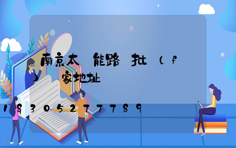南京太陽能路燈批發(fā)廠家地址