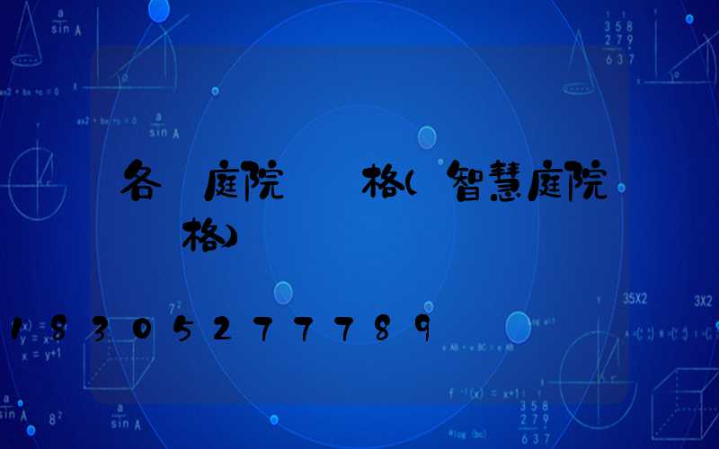 各種庭院燈價格(智慧庭院燈價格)