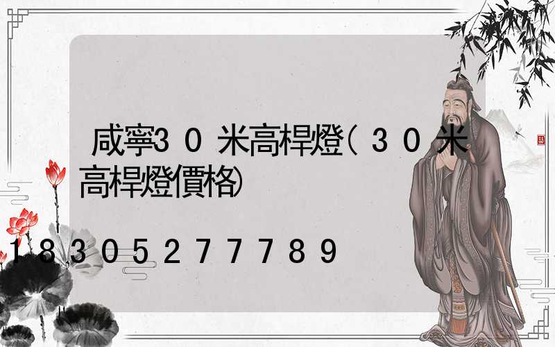 咸寧30米高桿燈(30米高桿燈價格)