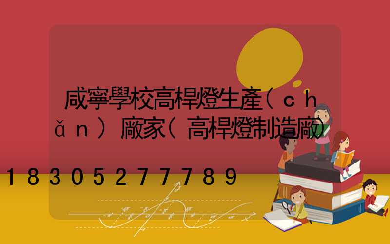 咸寧學校高桿燈生產(chǎn)廠家(高桿燈制造廠)