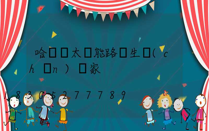 哈爾濱太陽能路燈生產(chǎn)廠家