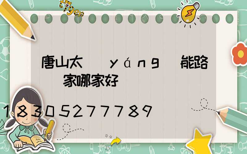 唐山太陽(yáng)能路燈廠家哪家好