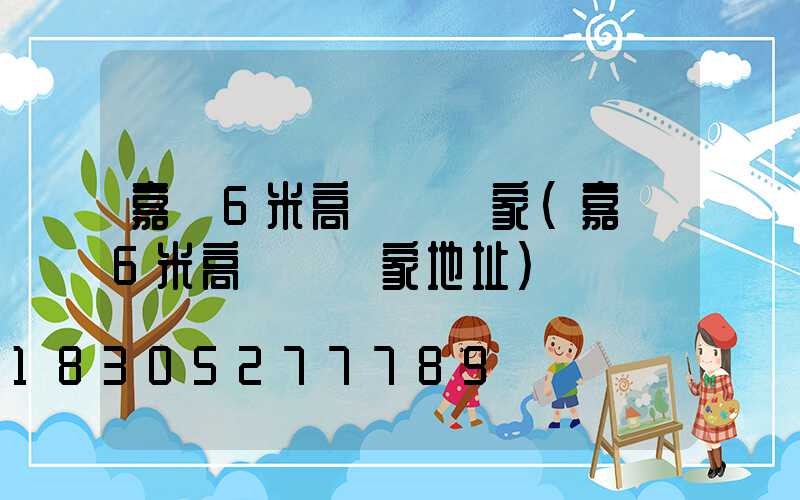 嘉興6米高桿燈廠家(嘉興6米高桿燈廠家地址)