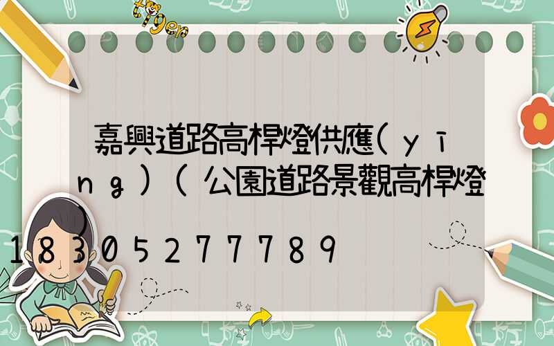 嘉興道路高桿燈供應(yīng)(公園道路景觀高桿燈)