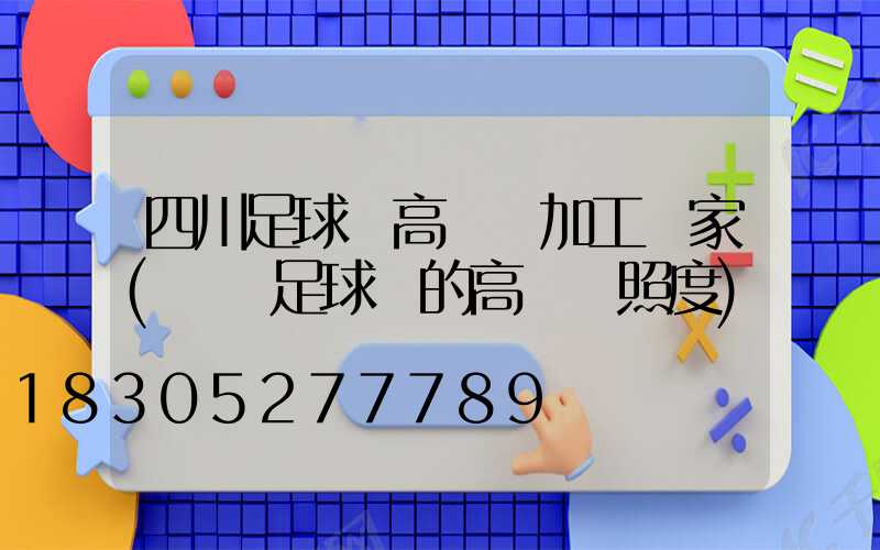 四川足球場高桿燈加工廠家(標準足球場的高桿燈照度)