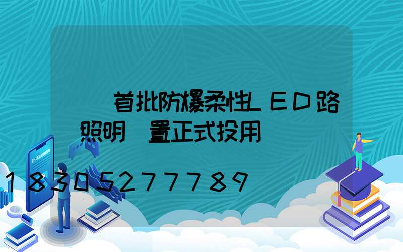國內首批防爆柔性LED路燈照明裝置正式投用