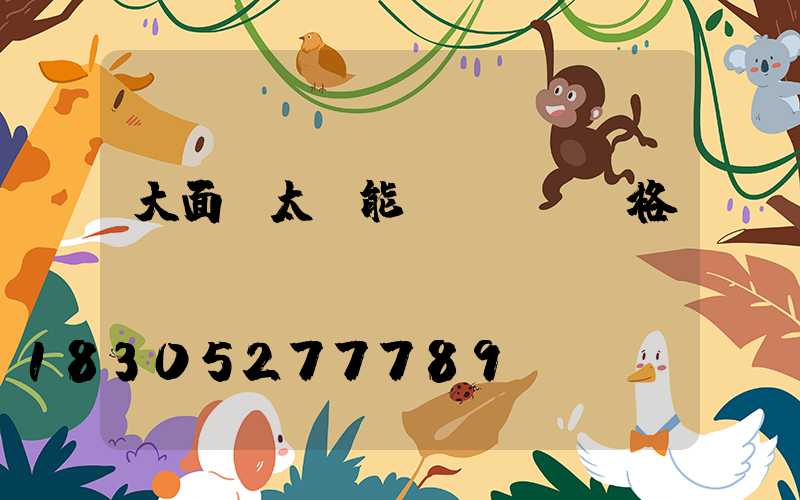 大面積太陽能發電設備價格