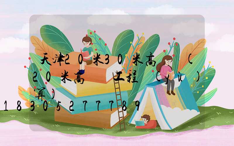 天津20米30米高桿燈(20米高桿燈工程預(yù)算)