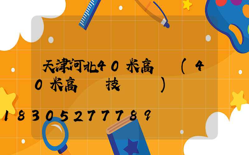 天津河北40米高桿燈(40米高桿燈技術標準)