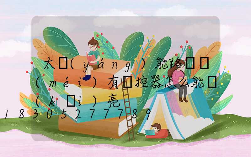 太陽(yáng)能路燈沒(méi)有遙控器怎么能開(kāi)亮