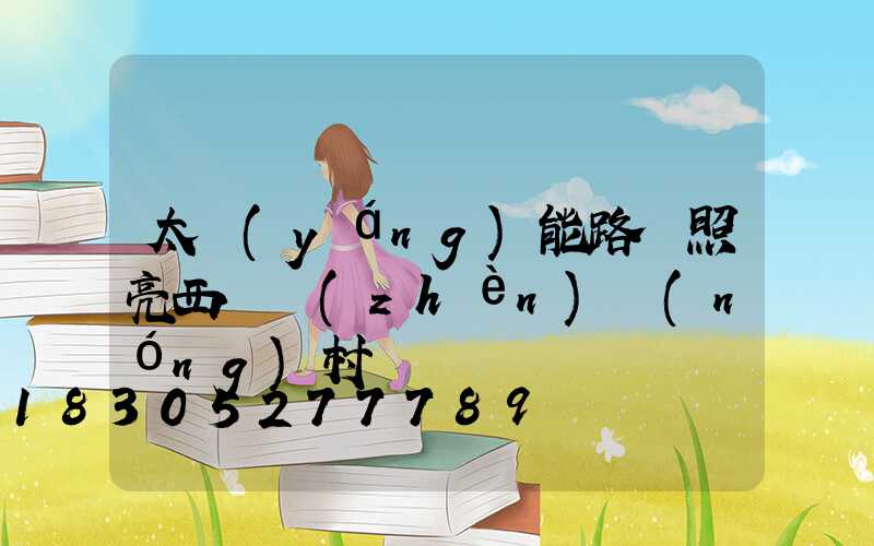 太陽(yáng)能路燈照亮西崗鎮(zhèn)農(nóng)村