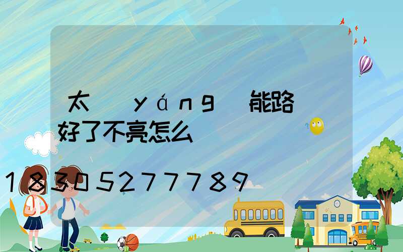 太陽(yáng)能路燈裝好了不亮怎么辦