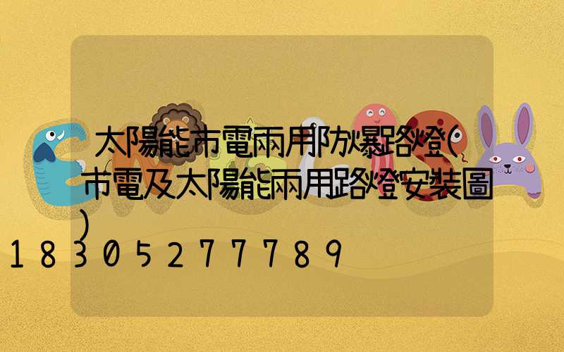太陽能市電兩用防爆路燈(市電及太陽能兩用路燈安裝圖)