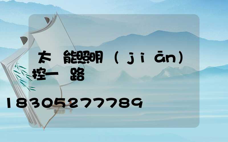 太陽能照明監(jiān)控一體路燈