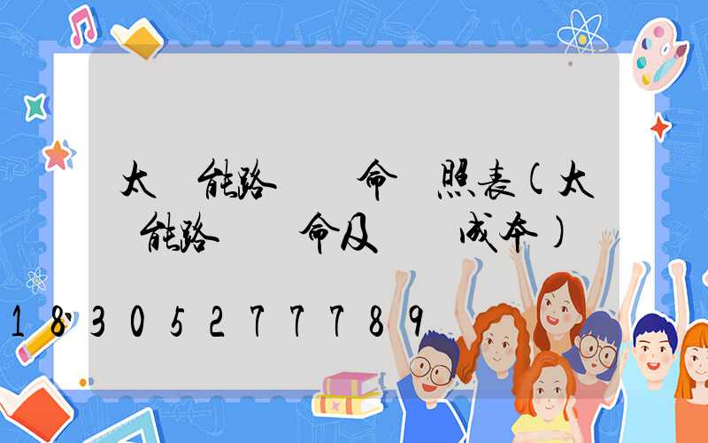 太陽能路燈壽命對照表(太陽能路燈壽命及維護成本)