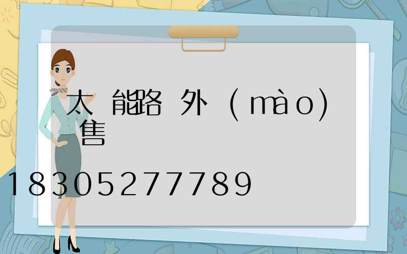 太陽能路燈外貿(mào)銷售