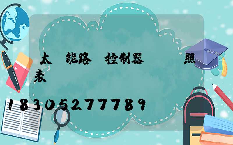 太陽能路燈控制器調試對照表